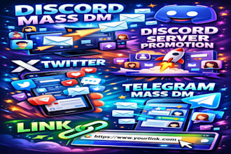 do discord mass dm, discord server promotion, x twitter, telegram mass dm, link