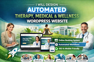 design automated therapy website, medical and wellness wordpress website