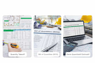 prepare boq, quantity takeoff and construction cost estimation for your project