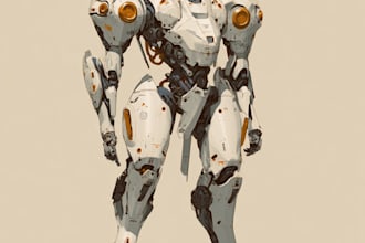 draw high quality robot, mecha concepts