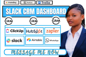build slack dashboards report syncing crm data hubspot zoho airtable zapier n8n