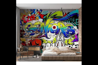 create custom wall art, murals, graffiti, doodles, decals and wallpaper designs