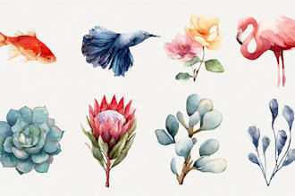 design hand drawn watercolor logo for you