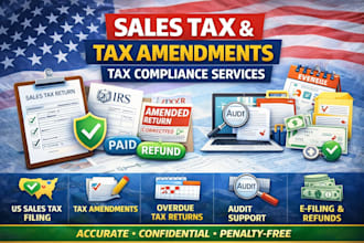 prepare and file US sales tax, amend returns, and handle tax compliance
