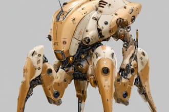 design robots and concept art of futuristic mecha