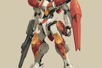 make your high quality mecha illustration for your need
