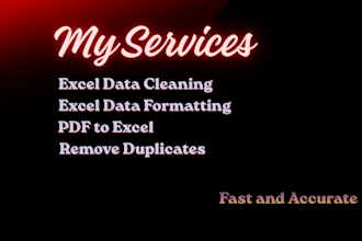 fix, clean and organize excel data and convert PDF files
