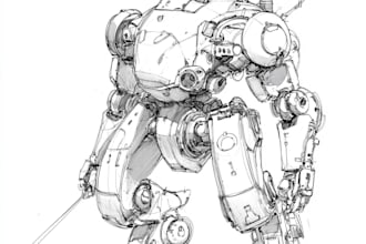 draw or design mechs robots concepts