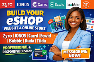 build zyro ionos carrd ecwid bubble duda tilda eshop website online store design