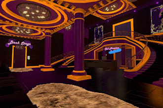 create custom interactive vrchat world, vrc world, 3d game environment, vr world