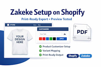 set up zakeke product customizer on shopify with print ready output