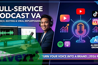 be strategic podcast manager, launch, full post production and guest booking