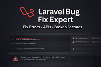 fix laravel bugs errors and API issues