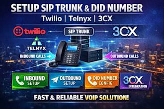 setup twilio telnyx account sip trunk did number, telnyx, inbound, outbound, 3cx