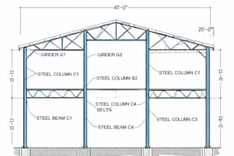 draw 2d structural plan, column, beam, footing in autocad