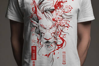 do a japanese t shirt illustration