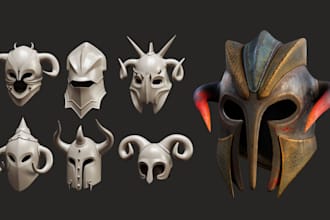 design, 3d print, paint custom 3d anime mask and helmet, 3d printable masks stl