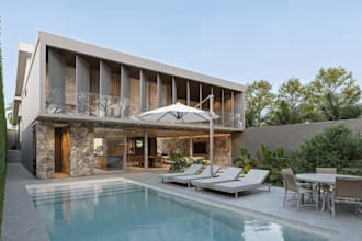 refine 3d contemporary modern villa, house exterior design, realistic rendering