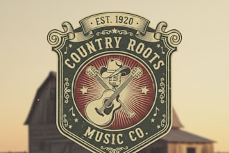 design a vintage country logo with classic rustic charm