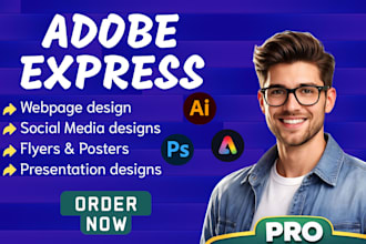 do creative graphic designs using adobe express, social media design canva
