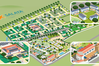 create an isometric illustrated map for your project