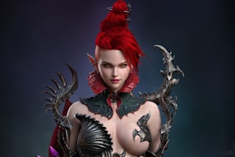 use zbrush for 3d realistic game character, nsfw, sexy 3d model, 3d game assets