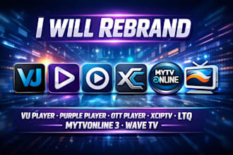 rebrand vu player, purple player, ott player, xciptv, ltq, mytvonline 3, wave tv