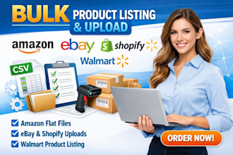 do amazon ebay shopify walmart bulk product listing flat file product upload