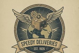 design a vintage delivery service logo with classic reliable style