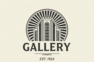 design a vintage gallery logo with classic artistic elegance