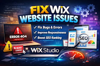 fix wix website bugs errors, fix wix responsiveness, wix seo issue, wix studio