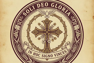design a vintage christian logo with classic faith inspired elegance