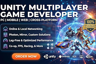 develop unity multiplayer games for PC, mobile, online webgl