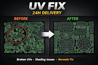 fix uvs, normals and shading issues for your 3d model