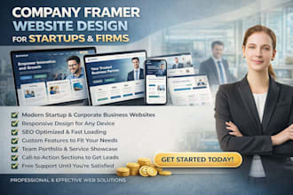 company framer website design for startups website and firms website