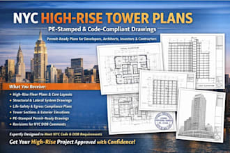 design pe stamped high rise tower plans in new york