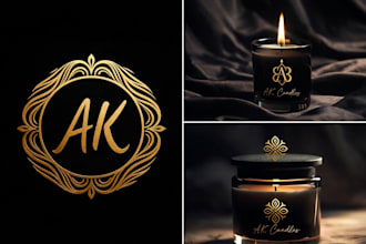 design creative candle label and product packaging