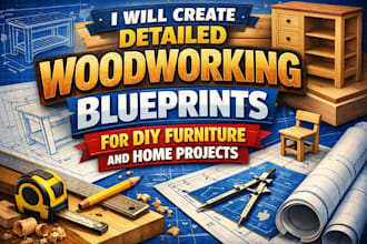 create detailed woodworking blueprints for DIY furniture and home projects