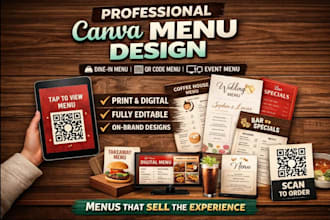 design canva menu restaurant menu price list qr code tv menu wedding event menu