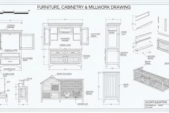 make furniture, kitchen cabinet, chicken coop and millwork drawing