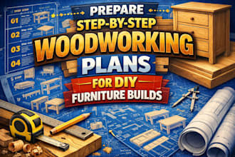 prepare step by step woodworking plans for DIY furniture builds