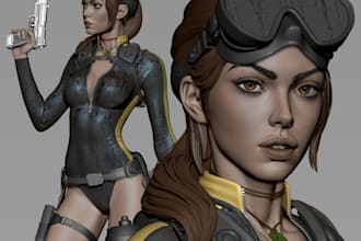 create 3d anime game character,unity,ue5 model, sculpt fanart,3d assets,anatomy