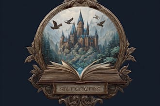 draw a unique fantasy book novel series logo
