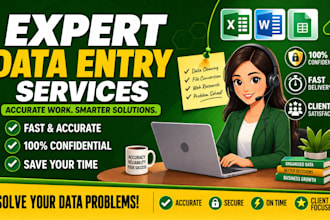 do accurate data entry, excel formatting and clean messy data fast