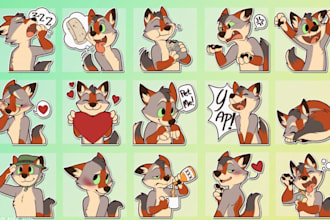 draw custom furry headshot, badge, discord and telegram sticker for you oc