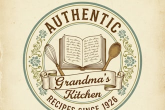 design a vintage recipe logo with classic culinary charm