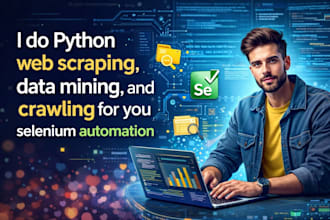 do python web scraping, data mining, and crawling for you selenium automation