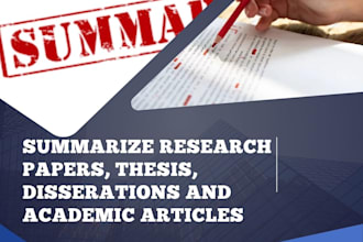 summarize research papers, thesis, academic articles and documents