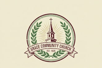 design a vintage church logo with timeless spiritual elegance