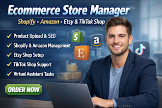 do ecommerce store manager shopify amazon ebay etsy tiktok shop product upload